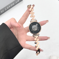 适用华为GT5表带gt3金属watch4Pro荣耀手表GS4波浪纹精钢替换腕带3139