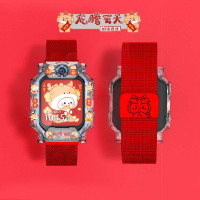 适用小天才电话手表表带z10/z9/z8红色磁吸z7/z6金属腕带3139G