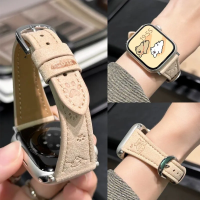 适用苹果手表秋冬可爱小狗翻毛绒iwatch表带s10表带applewatch男女3139G