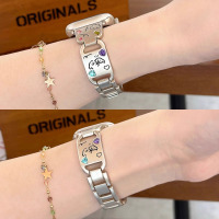 彩钻小狗适用IQOO WATCHGT手表带金属watchgt手表链可爱ins小众3139G