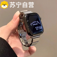 适用苹果手表s8表带iWatch10代女款金属Applewatchs9高级感SE夏天41透气7小蛮腰男链式3139G