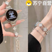 适用GT5华为智能手表表带GT4高级感细款四叶草贝母watch4pro合金手表带watch3女士荣耀金属夏季时尚新款