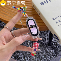 红苹果蝴蝶结ins风夏天适用小米手环89pro腕带NFC版手链式76表带5/4/3女款