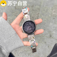 适用华为watch5表带42男女士46mm新款金属不锈钢手镯钢带智能运动WATCH5代腕带高级感专用配件