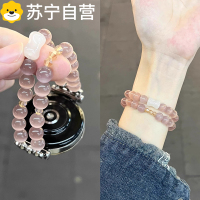 适用华为gt5表带GT4新款watch5透气弹力猫眼丁香紫水晶串珠腕带gt5pro表链gt4女款watch4高级智能夏季