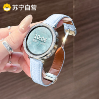 适用于华为gt5手表表带GT4新款gt6真皮4pro荔枝纹女士按压式皮质41mm磁吸折叠扣智能腕带3139g