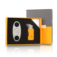 雪茄剪刀便携式锋利刀刃雪茄剪充气打火机金属雪加刀雪加工具套装