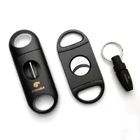 雪茄剪3件套便携雪茄刀雪茄V型剪刀圆形打孔器雪茄钳