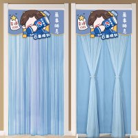 星舵免打孔防蚊门帘布艺网红纱帘卧室蕾丝门帘隔断帘2025春季挂式双层