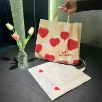 维诺亚加厚网红油画爱心手提袋服装店袋子ins风礼品袋购物袋塑料袋定制