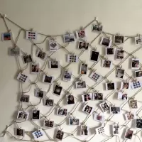 维诺亚麻绳网格幼儿园环创渔网照片墙组合挂墙夹照片许愿牌明信片背景墙