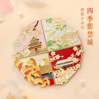 维诺亚故宫紫禁城四季冰箱贴春夏秋冬拼接博物馆文创北京礼物旅游伴手礼 四季紫禁城拼接冰箱贴礼盒装