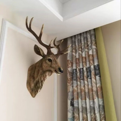 维诺亚鹿头墙壁挂件壁饰简欧式个性创意玄关客厅酒吧北景立体装饰品