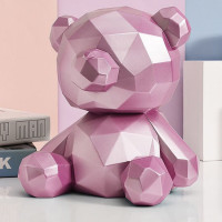 维诺亚北欧ins几何熊存钱罐只进不出储蓄罐情侣儿童生日礼物幸运熊摆件