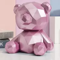 维诺亚北欧ins几何熊存钱罐只进不出储蓄罐情侣儿童生日礼物幸运熊摆件