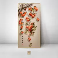 维诺亚柿柿如意轻奢玄关装饰画新中式走廊过道挂画客厅入门进门正对墙面
