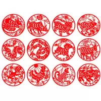 维诺亚12生肖剪纸幼儿园手工作品十二生肖剪纸成品剪纸手工纸窗花成品