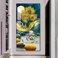 维诺亚入户玄关装饰画轻奢正门对面墙壁画简约玄幻走廊过道竖版挂画