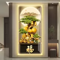 维诺亚葫芦led带灯轻奢入户玄关装饰画走廊过道挂画壁画简约感