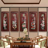 维诺亚中式客厅装饰画电视沙发背景墙壁画餐厅立体仿古浮雕玉雕实木挂画