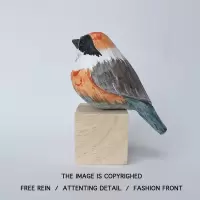 翊橙送TA一只肥啾鸟手工木雕小鸟可爱桌面小摆件系生日情人节七夕礼物