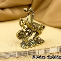 实心黄铜马到成功小摆件进宝站立铜马桌面摆件马上有钱铜饰品