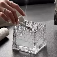 斐月伽潮流城堡烟灰缸玻璃客厅时尚办公室家用烟缸个性创意轻奢摆件 城堡烟灰缸 透明色
