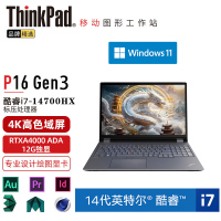 联想笔记本电脑ThinkPad P16 (4DCD) 英特尔酷睿 16英寸高性能轻薄设计师工作站 i7-14700HX 64G 2TB RTXA4000专 12G 4K超清 定制