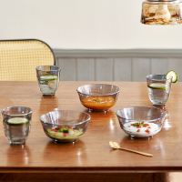 和颜餐具六件套 玻璃碗*3 玻璃杯*3