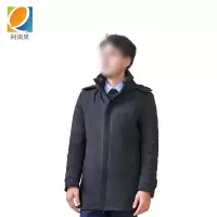 阿祺果 羽绒服 可拆卸黑色男款 件