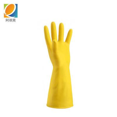 阿祺果 橡胶手套 黄色M-L 双