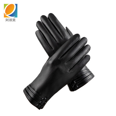 阿祺果 皮手套 女款 双