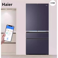 海尔 BCD-570WGHFD2BGWU1法式多开门风冷无霜双变频零距离嵌入式冰箱BCD-570WGHFD2BGWU1