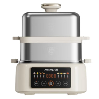 九阳电蒸锅DZ100HG-GZ985多功能电煮锅蒸包子馒头上蒸下煮电火锅煮饭蒸炖一体锅2.4煮+8.6L蒸+1.6L炖盅