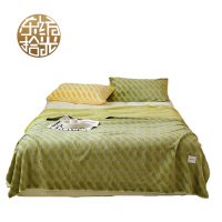 东纺拾光DF1046 简约系列毛毯230*200cm 绿色