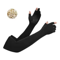 东纺拾光 DF2027 男款冰丝透气防晒袖套套指款白色 1双/包