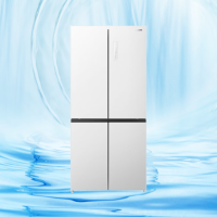 [咨询客服查库存]美菱冰箱[彩晶玻璃面板]416升十字门冰箱一级能效净味保鲜变频风冷无霜BCD-416WP9BX璀璨白