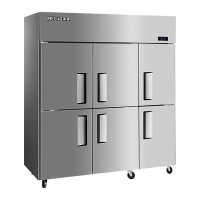 美菱六门双温厨房冰箱商用厨房立式冷柜大容量饭店餐饮店后厨不锈钢食堂厨房冰箱MCF(L)-1.8LCDE716MV7