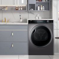 海尔(Haier)干衣机HBNS100-FQ176U1纤美系列 双擎热泵 微蒸空气洗 速干除螨 玉墨银