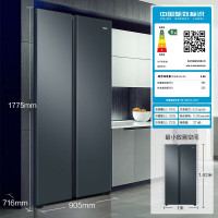 海尔(Haier)BCD-616WGHSSEDC9 616升对开门超薄嵌入冰箱 鲸式储量 黑金净化 双变频一级能效