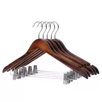千里谷KLG-YJ07实木银圆钩带夹子款衣架5个/组(计价单位:组)复古色
