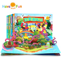 3D立体书卡卡奇幻立体翻翻书正版全4册疯狂博物馆欢笑游乐谷幼儿园0-1-2-3-4-5