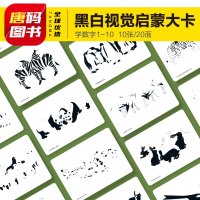 黑白大卡 指尖上的动物 幼儿撕不烂早教书 儿童书籍0-6个月宝宝故事书 翻翻看学数字看图识物识字认知大卡片0-1-2