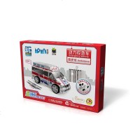 Q书架爱拼3D益智手工动力应急车救护车 机械工业出版社正版图书亲子互动 会走的立体拼图 儿童拼读救护车书_204