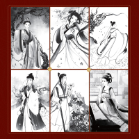 线墨集 水墨线稿实例教程 名士佳丽