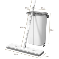 洁能尚 JNS-T07 1把/套 洗脱一体平板刮刮乐 拖把 (计价单位:套) 白灰色