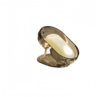 洁能尚 JNS-FZH100 8.5cm*14cm 免打孔吸盘壁挂式沥水 肥皂盒 (计价单位:个) 透明灰