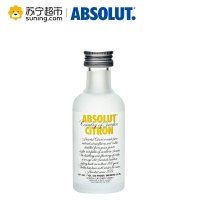 绝对伏特加(Absolut Vodka)洋酒 柠檬味伏特加酒 风味小酒伴 50ml(40度)