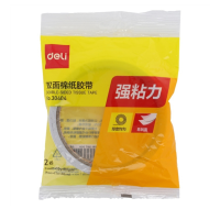 得力9mm*10y*80um棉纸双面胶带30404