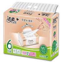 洁柔Face无香3层120抽6连包M号抽纸